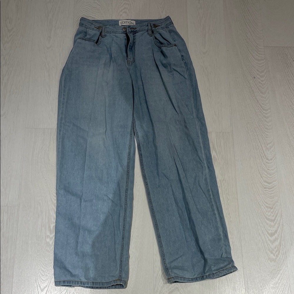 The Label Edition Light Blue Denim Wide-Leg Pants